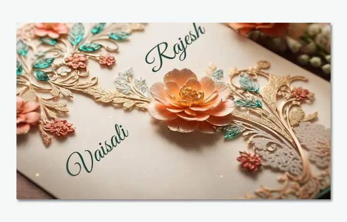 Romantic 3D Floral Style Wedding Invitation Slideshow